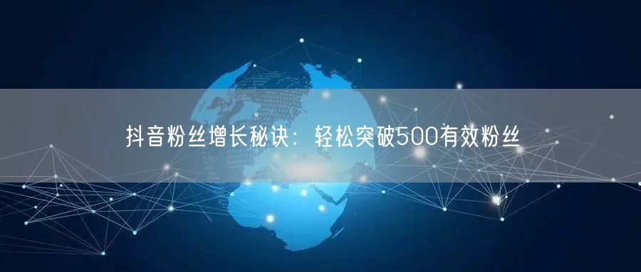 抖音粉丝增长秘诀：轻松突破500有效粉丝
