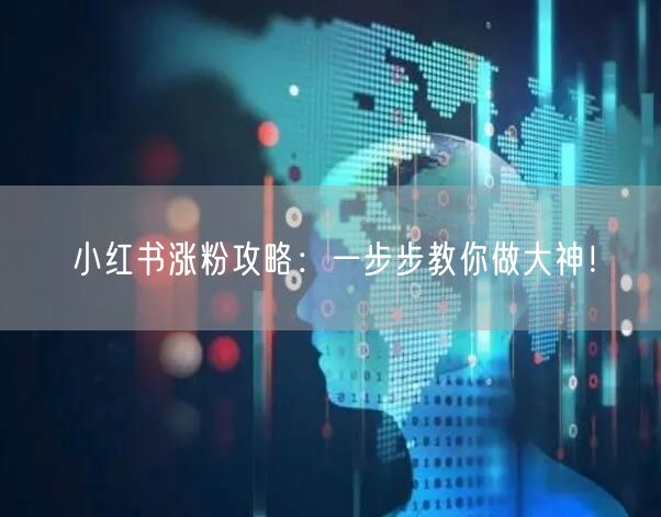 小红书涨粉攻略：一步步教你做大神！