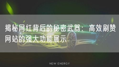 揭秘网红背后的秘密武器：高效刷赞网站的强大功能展示