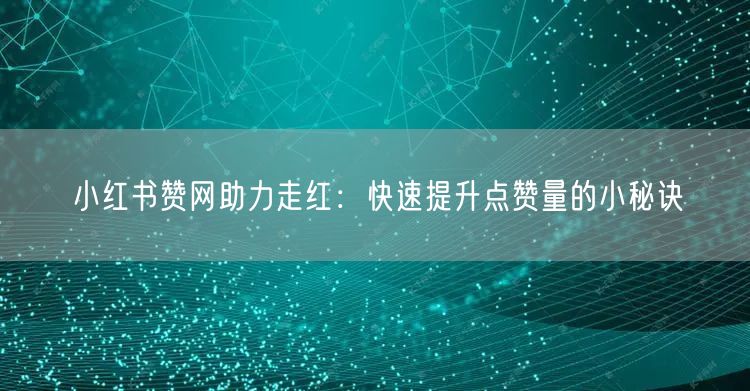 小红书赞网助力走红：快速提升点赞量的小秘诀