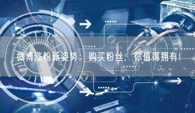 微博涨粉新姿势：购买粉丝，你值得拥有！