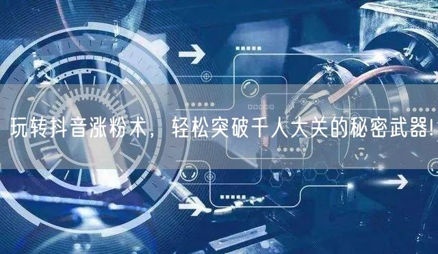 玩转抖音涨粉术，轻松突破千人大关的秘密武器!