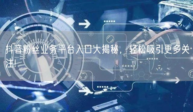 抖音粉丝业务平台入口大揭秘，轻松吸引更多关注!